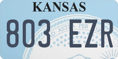 KS license plate 803EZR