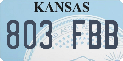 KS license plate 803FBB