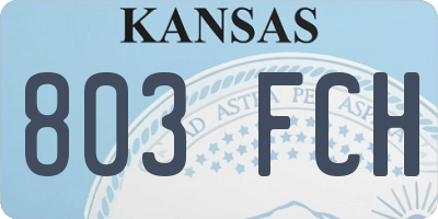 KS license plate 803FCH