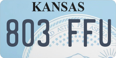 KS license plate 803FFU