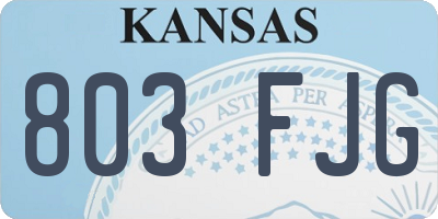 KS license plate 803FJG