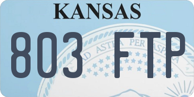 KS license plate 803FTP