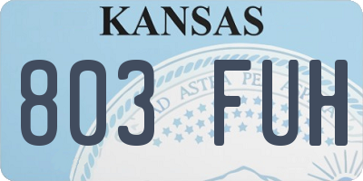 KS license plate 803FUH