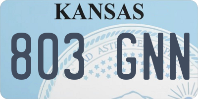 KS license plate 803GNN