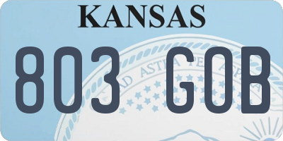 KS license plate 803GOB