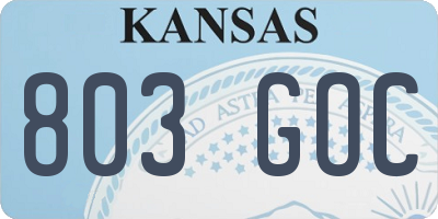 KS license plate 803GOC