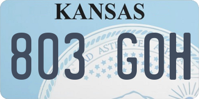 KS license plate 803GOH