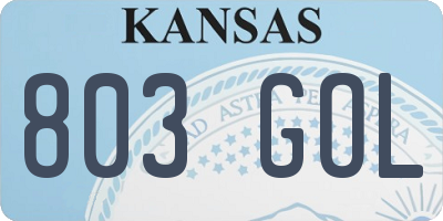 KS license plate 803GOL