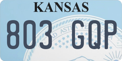 KS license plate 803GQP