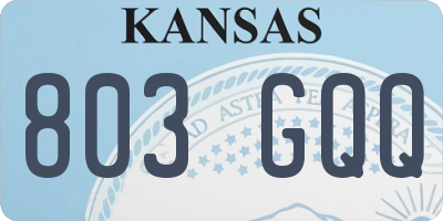 KS license plate 803GQQ