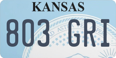 KS license plate 803GRI