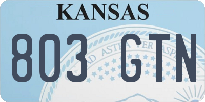 KS license plate 803GTN