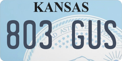 KS license plate 803GUS