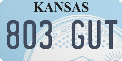 KS license plate 803GUT