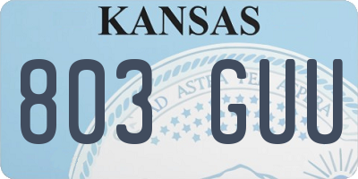 KS license plate 803GUU
