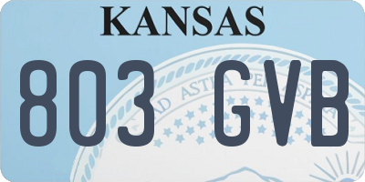 KS license plate 803GVB