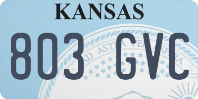 KS license plate 803GVC