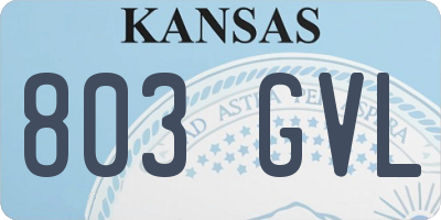 KS license plate 803GVL