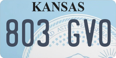KS license plate 803GVO