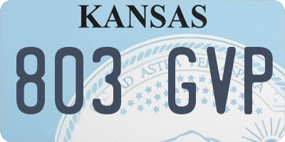 KS license plate 803GVP