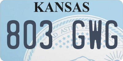 KS license plate 803GWG