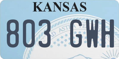 KS license plate 803GWH