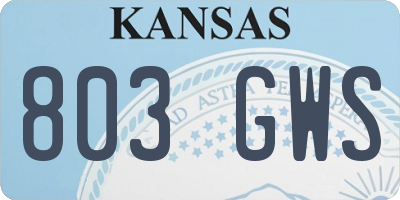 KS license plate 803GWS