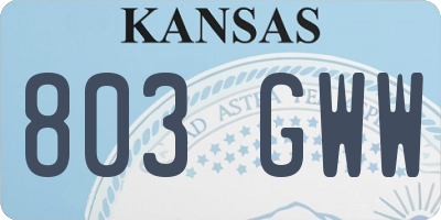KS license plate 803GWW