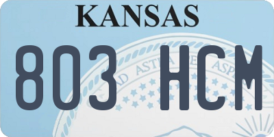 KS license plate 803HCM