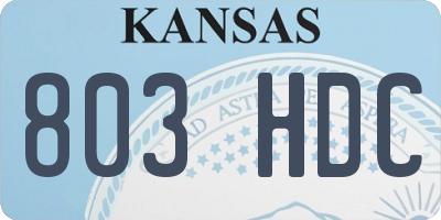 KS license plate 803HDC