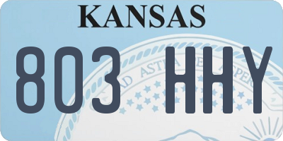 KS license plate 803HHY