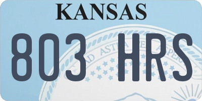 KS license plate 803HRS