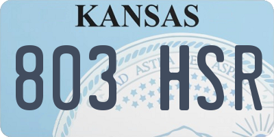 KS license plate 803HSR