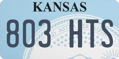 KS license plate 803HTS