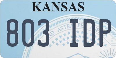 KS license plate 803IDP