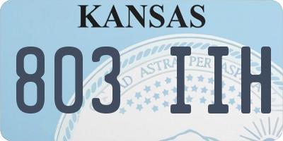 KS license plate 803IIH