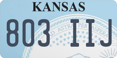 KS license plate 803IIJ