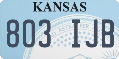 KS license plate 803IJB