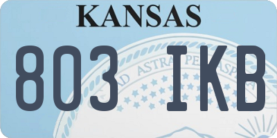 KS license plate 803IKB