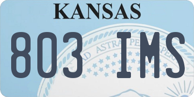 KS license plate 803IMS