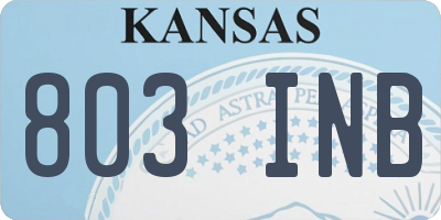 KS license plate 803INB