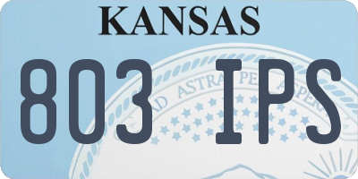 KS license plate 803IPS