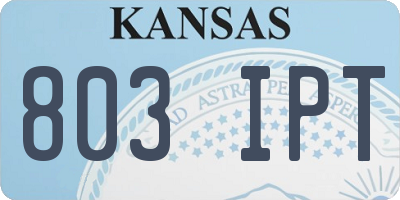 KS license plate 803IPT