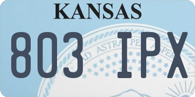KS license plate 803IPX