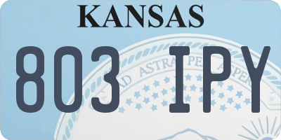 KS license plate 803IPY
