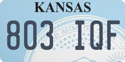 KS license plate 803IQF
