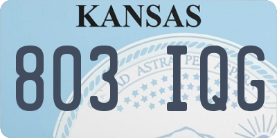 KS license plate 803IQG