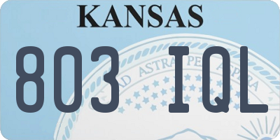 KS license plate 803IQL