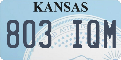 KS license plate 803IQM