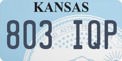 KS license plate 803IQP